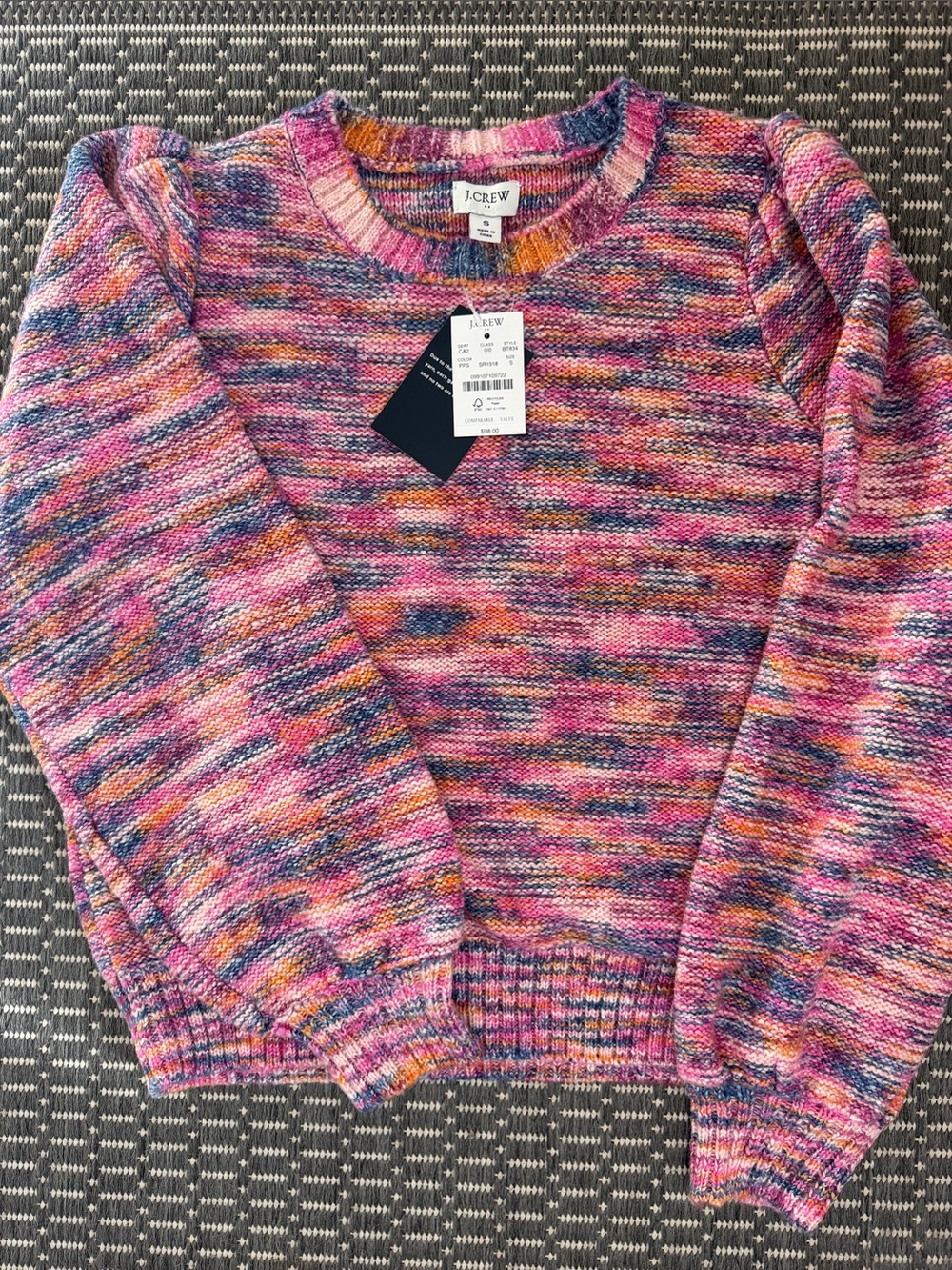 J. Crew Factory Women's Multicolor Marled Crewneck Sweater - Pink Mix